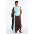 Mint & Brown Olivia Draped Skirt Set
