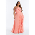 Peach Paloma Ruffle Gown