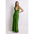 Emerald Nadia Satin Cowl Back Maxi - 18