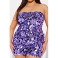 Purple Sequin Mini Dress -1X
