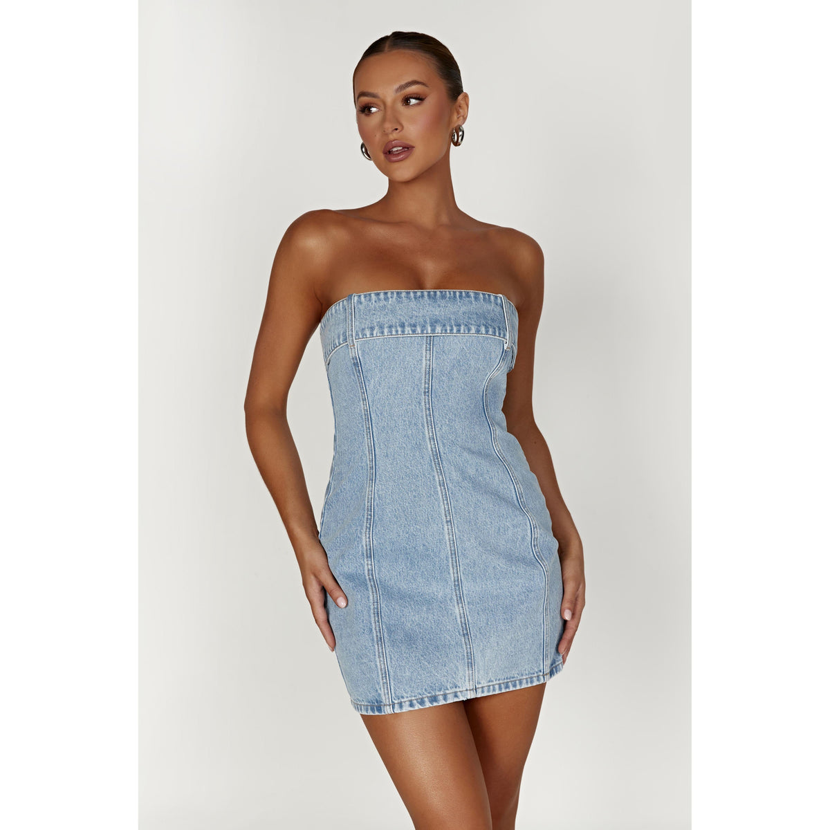 Mid Blue Teddi Denim Mini