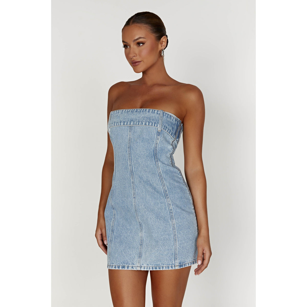 Mid Blue Teddi Denim Mini