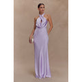 Lilac Phyllis Satin Halter Maxi