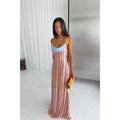 Blush Stripe Draped Slip Maxi