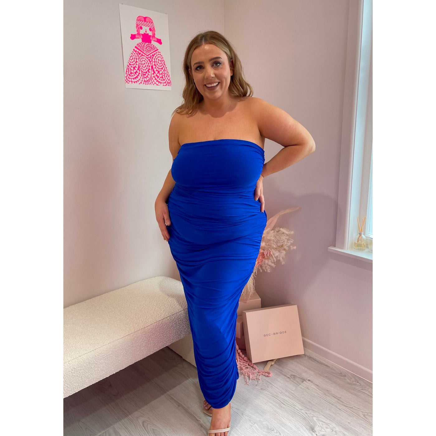 Electric Blue Ginni Mesh Tube Dress
