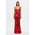 Red Sapphire Sequin Maxi