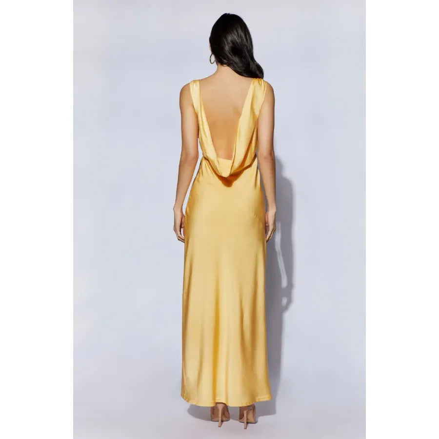 Lemon Nadia Satin Cowl Back Maxi