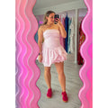 Pastel Pink Violette Bubble Hem Mini