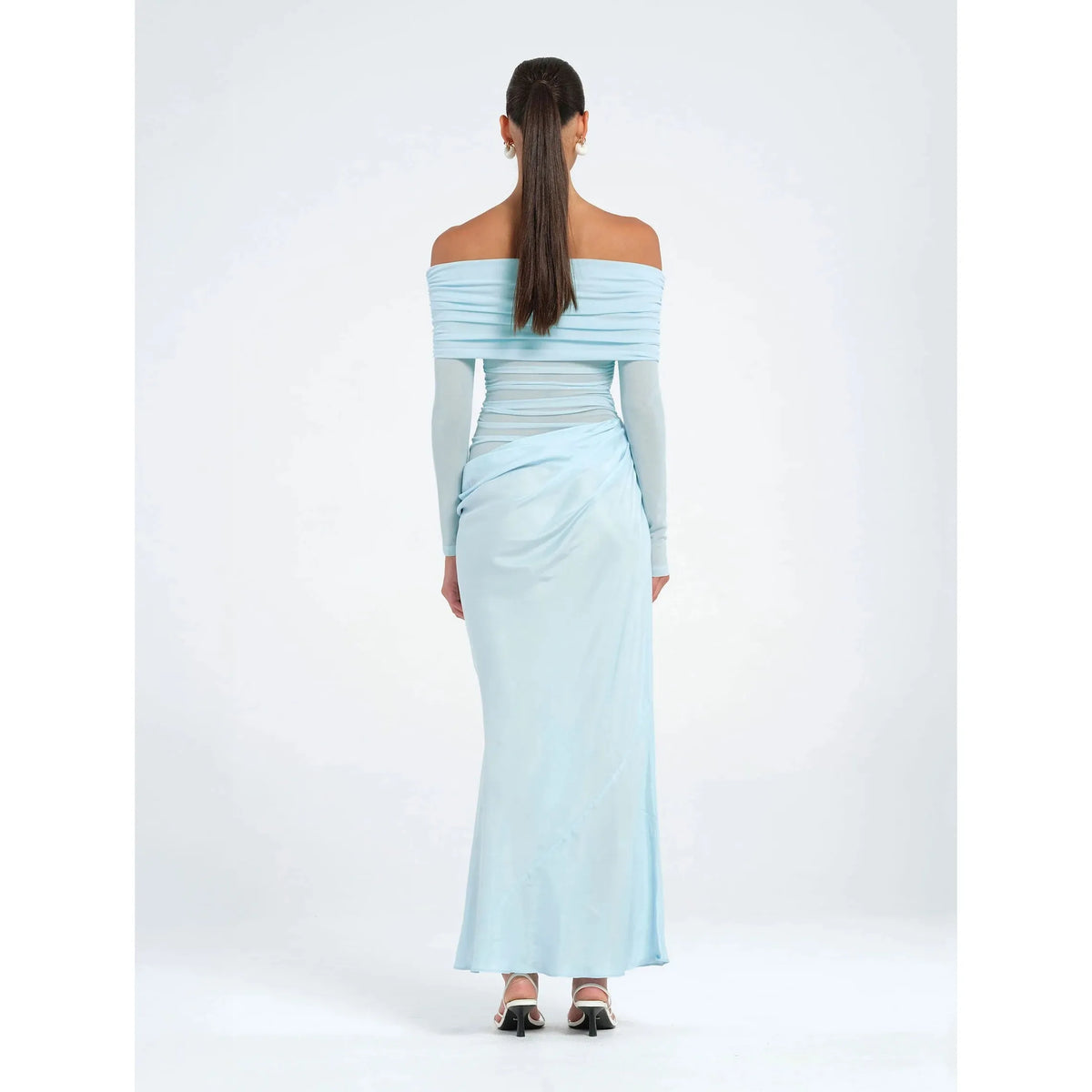 Baby Blue Yasmin Off Shoulder Maxi
