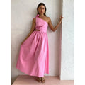Pink Grapefruit Gabriella One Shoulder Maxi