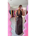 Chocolate Devon Sequin Maxi