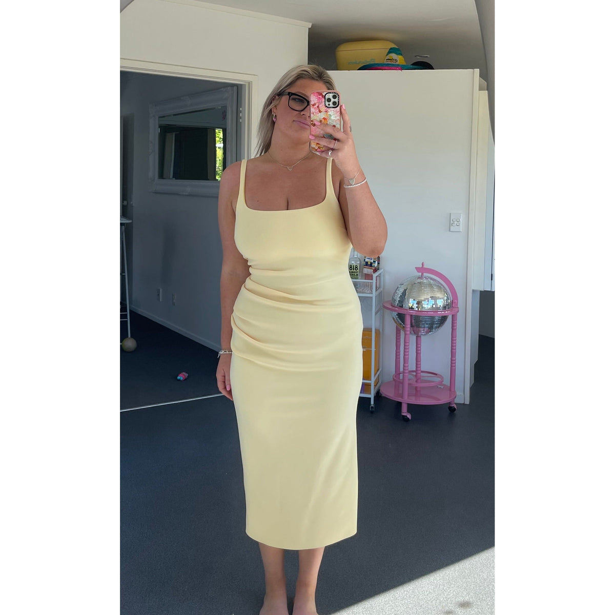 Butter Yellow Karina Tuck Midi