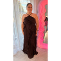 Chocolate Paloma Ruffle Gown