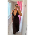 Chocolate Rumi Ruched Maxi