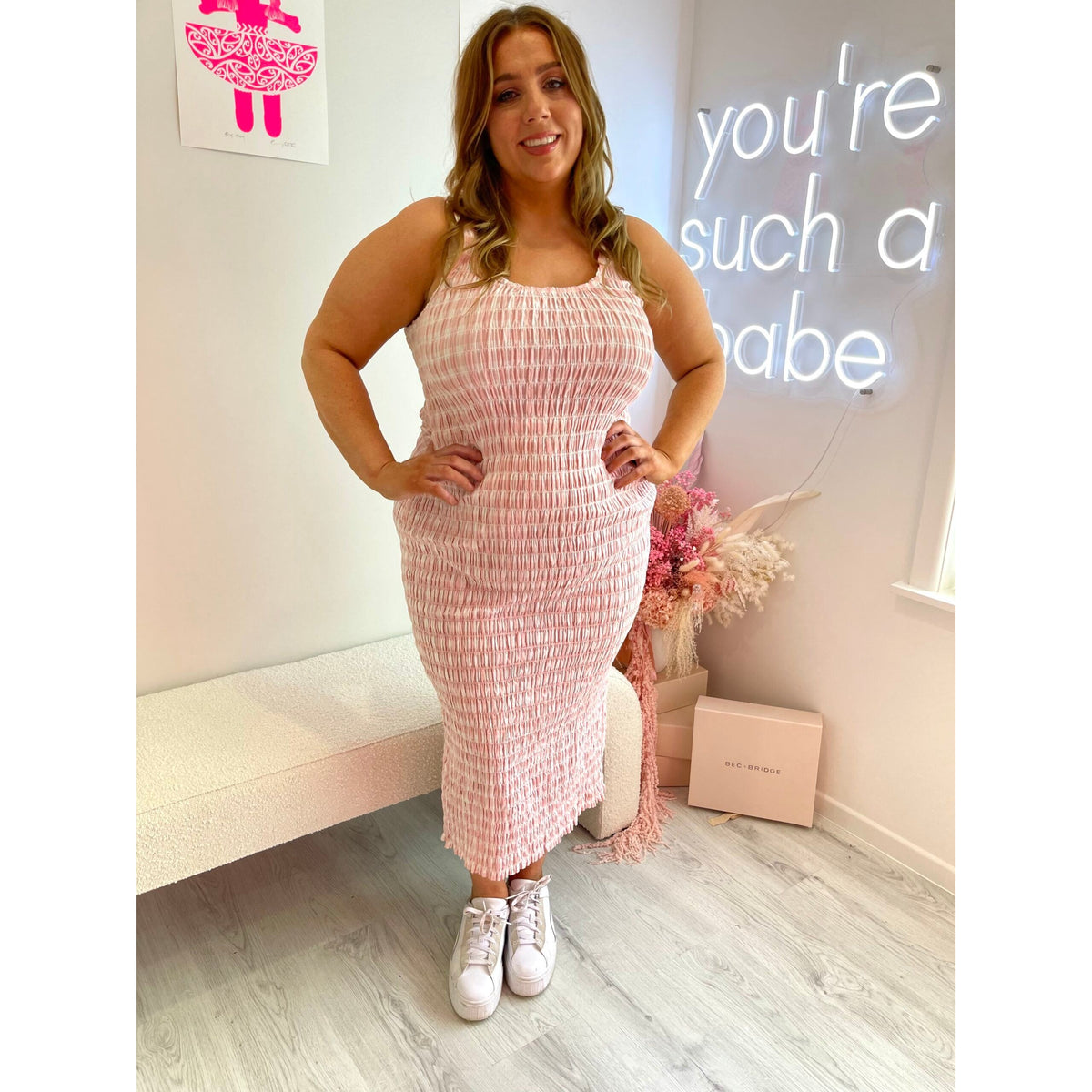 Pink Klein Gingham Midi - 16