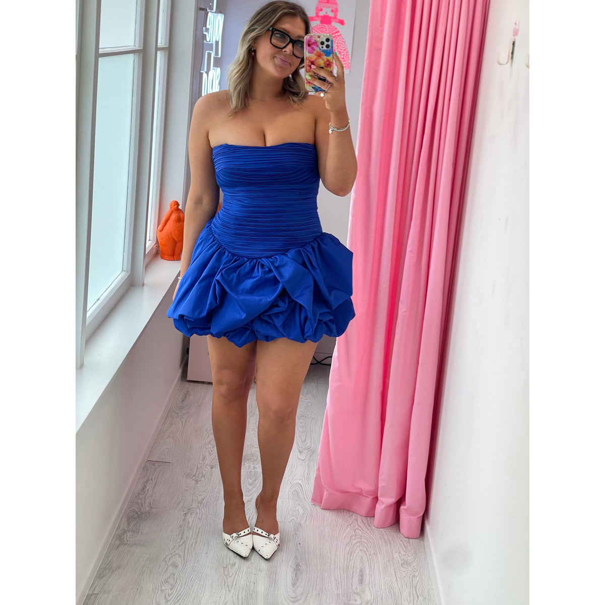 Cobalt Violette Bubble Hem Mini