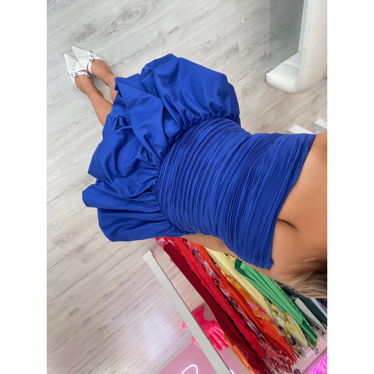 Cobalt Violette Bubble Hem Mini