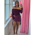 Plum Luca Off Shoulder Mini