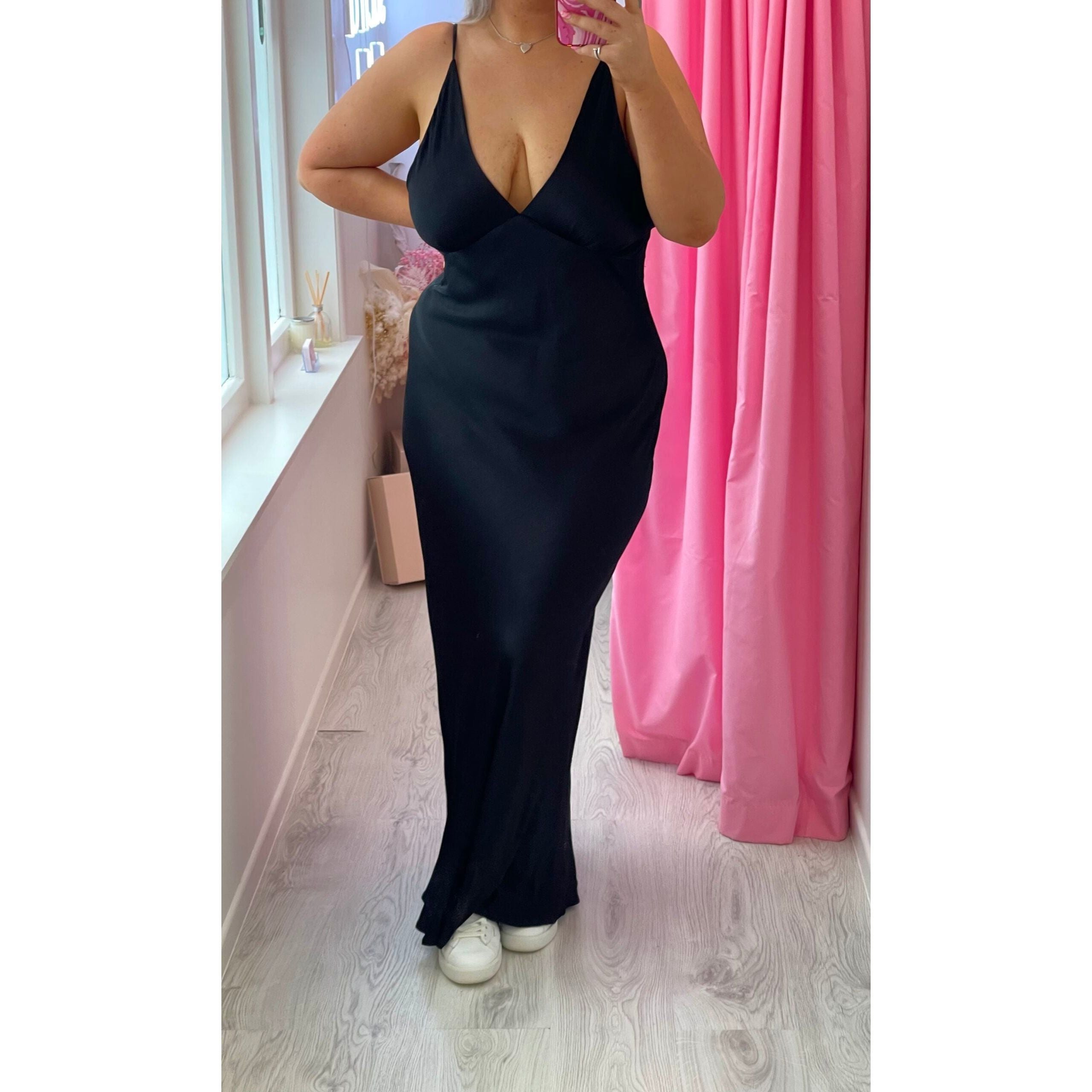 moon dance v maxi dress Black – The Curvy Rental Boutique Material:Wood and Metal japanese korean evening dress dress with a slit bust darts at princess