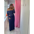 Navy Yasmin Off Shoulder Maxi