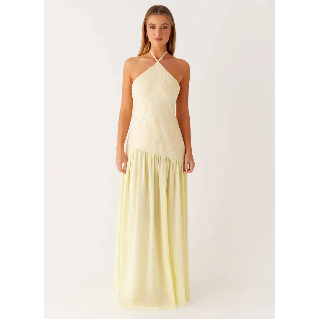 Yellow Janelle Beaded Maxi
