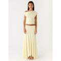 Yellow Liana Top & Ruched Maxi Skirt Set