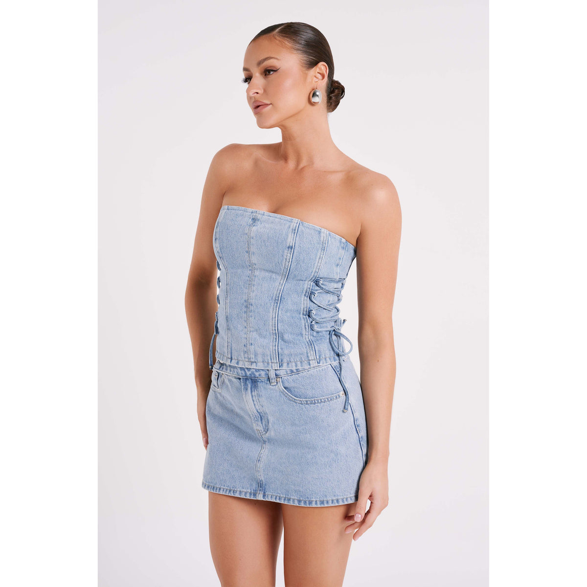 Mid Blue Scheana Denim Corset - 16