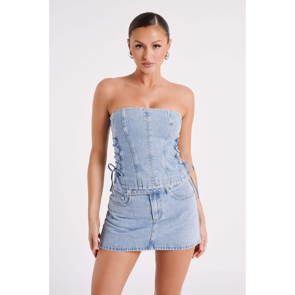 Mid Blue Scheana Denim Corset - 16