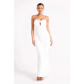 White Antonella Strapless Keyhole Maxi - 14