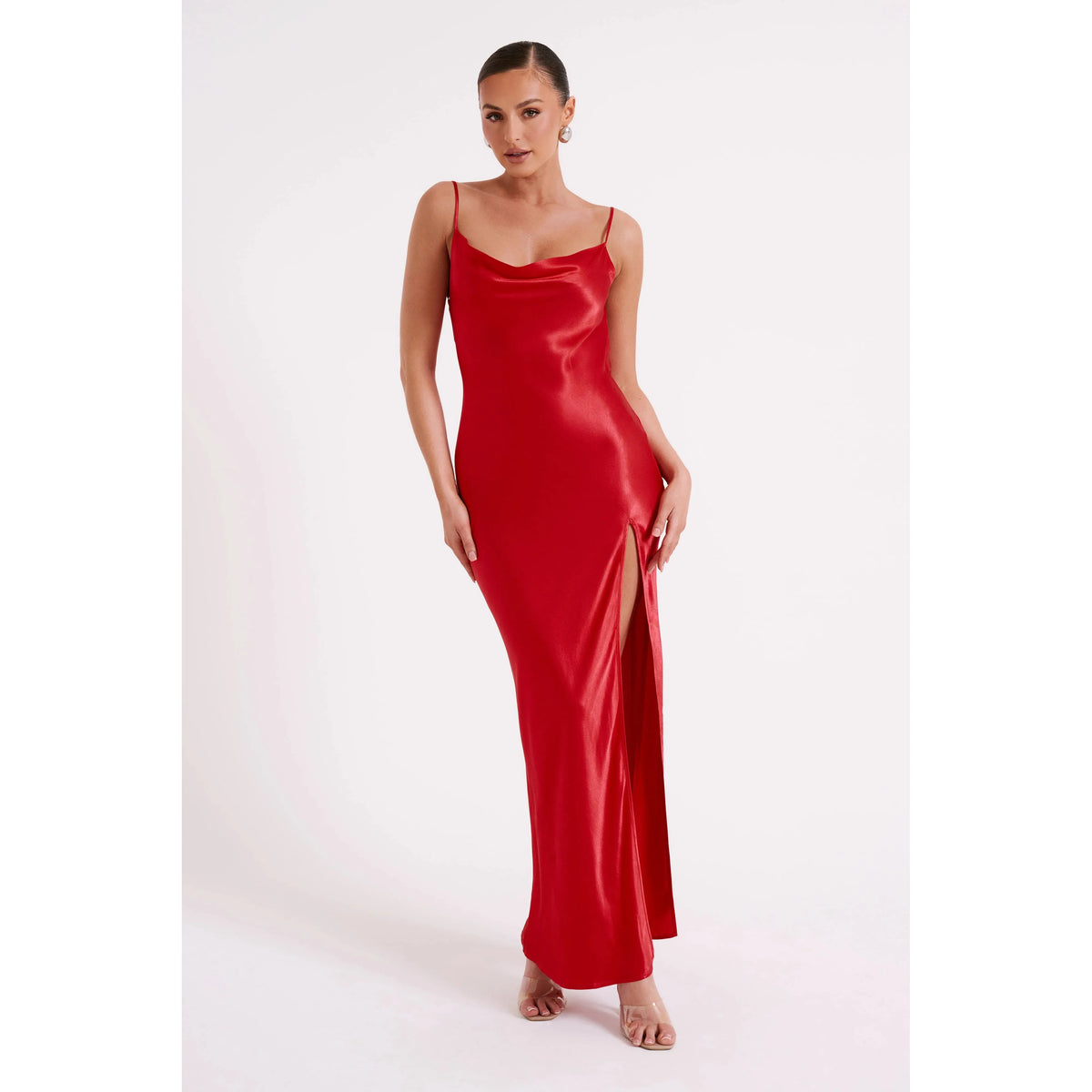 Red Jade Cowl Neck Maxi