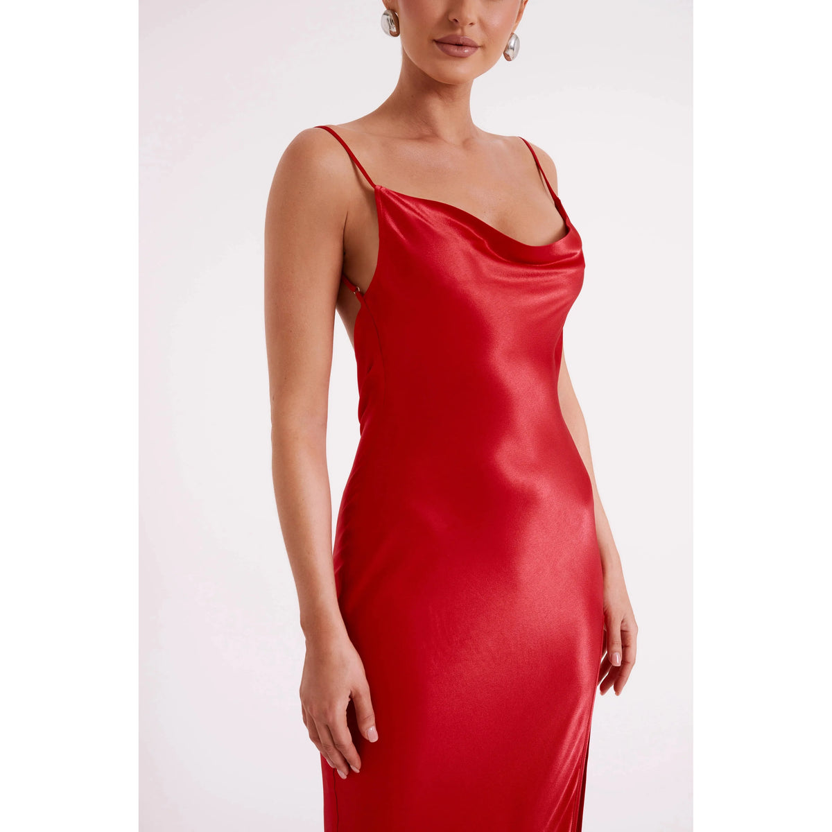 Red Jade Cowl Neck Maxi