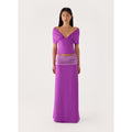 Purple Nakeela Top & Marista Sequin Maxi Skirt Set