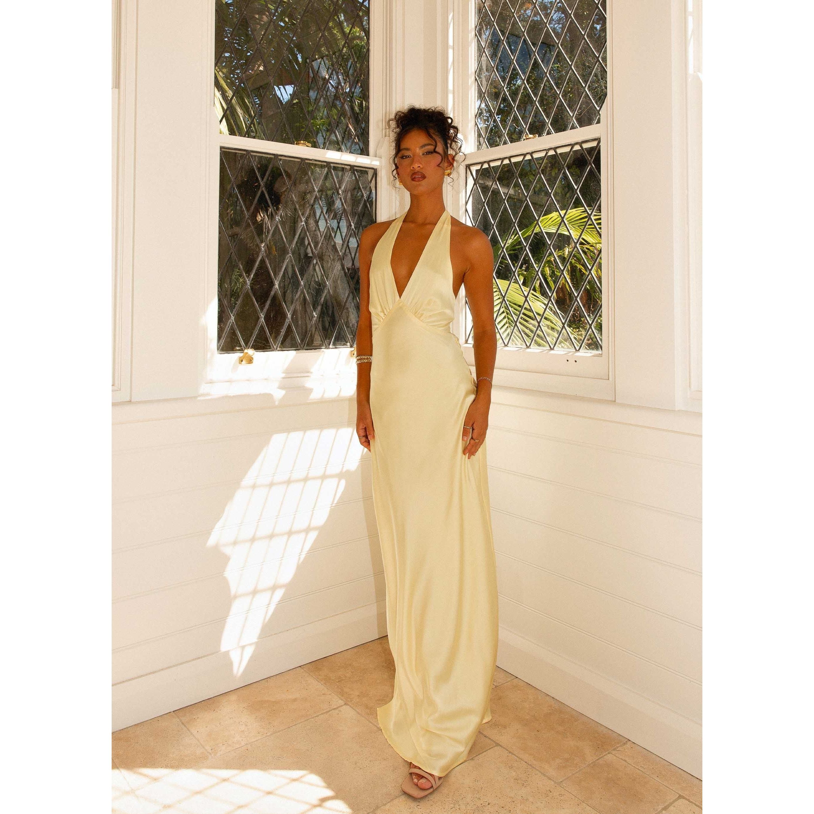 heavy hearted satin maxi dress Lemon – The Curvy Rental Boutique Get Ready To Dance Wedding Dress 2026 Ivory color:RED - RED YGroup_womens-dress-penny