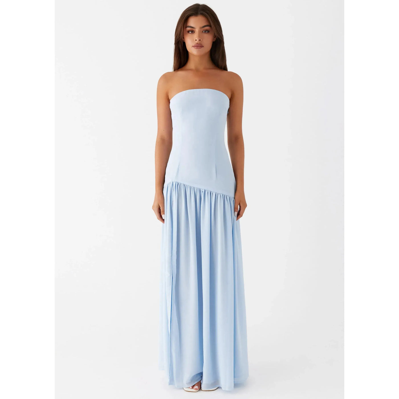 eden strapless maxi dress Blue Eden Strapless Maxi
