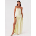 Pale Yellow Eden Strapless Maxi