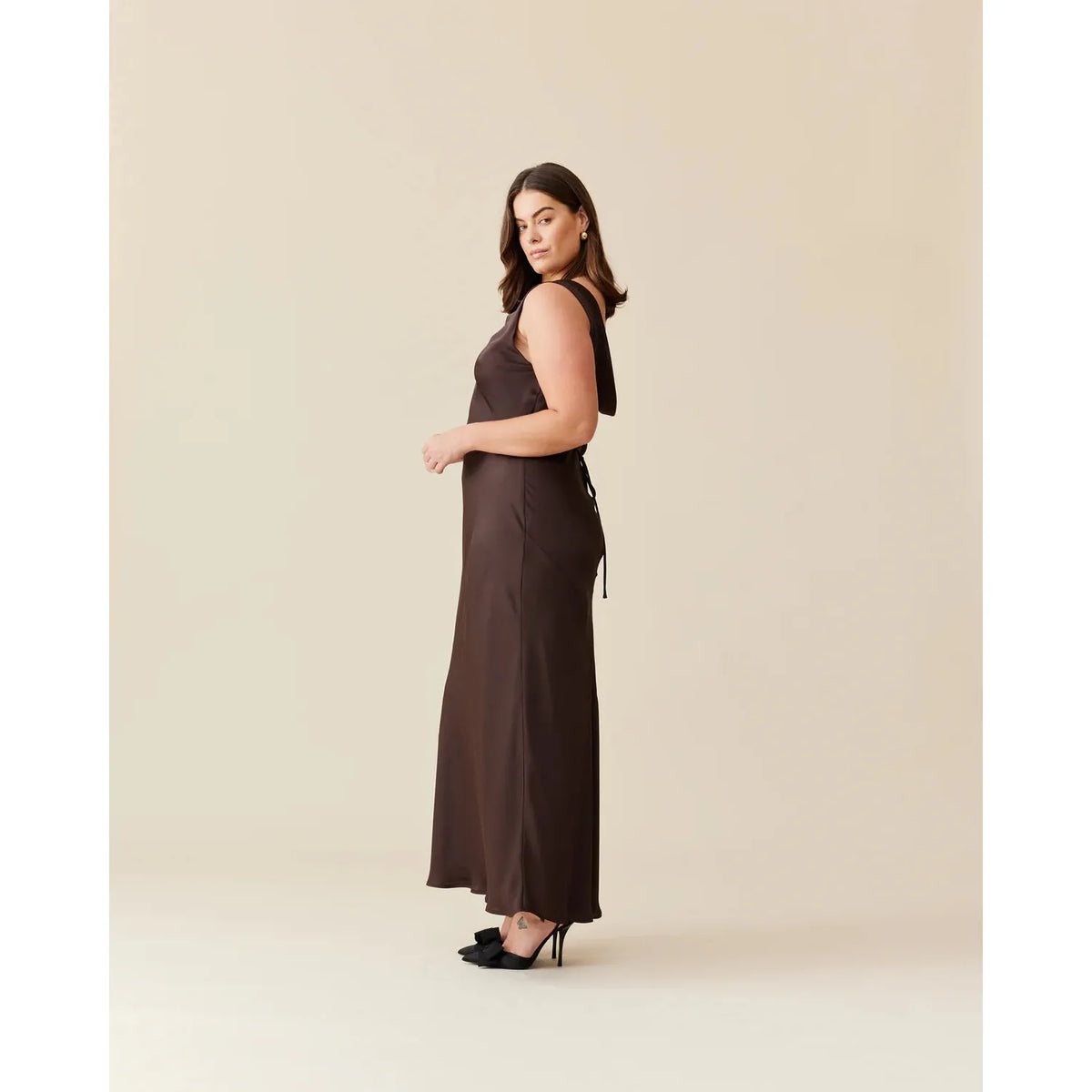 Espresso Firebird Cowl Gown