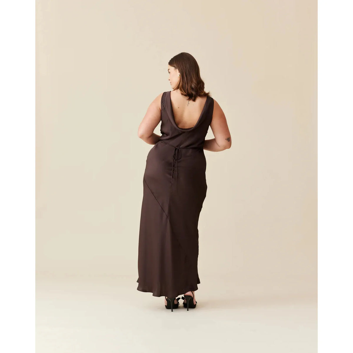 Espresso Firebird Cowl Gown