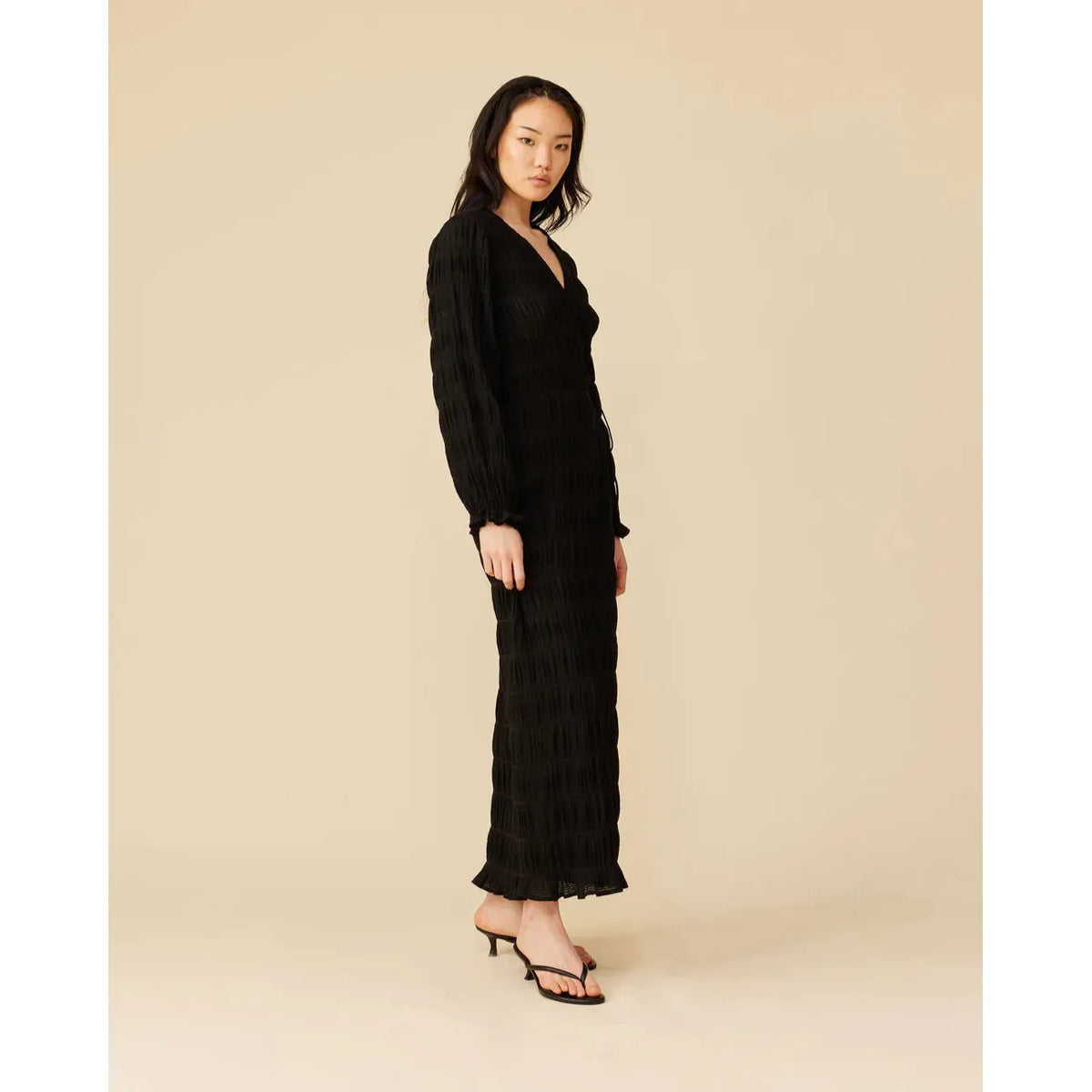 Black Long Sleeve Mirella Wrap