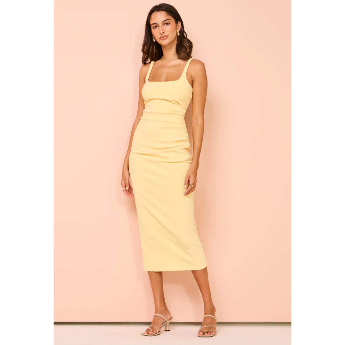 Butter Yellow Karina Tuck Midi