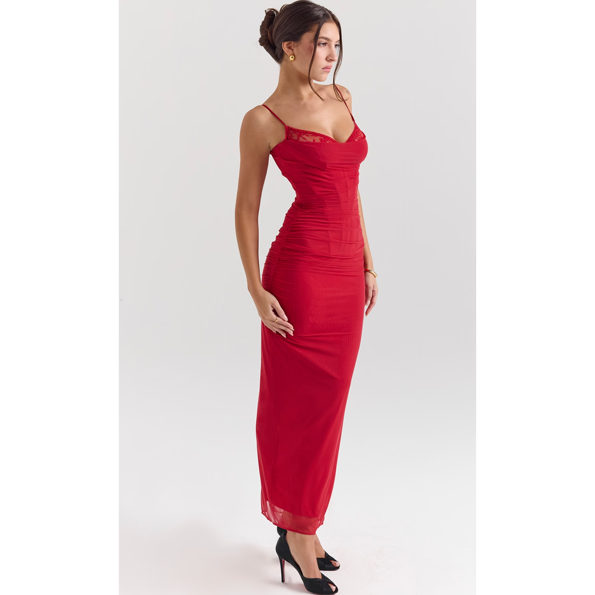 Holly Red Nalini Mesh Corset Maxi