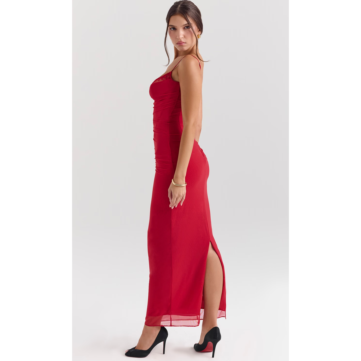 Holly Red Nalini Mesh Corset Maxi