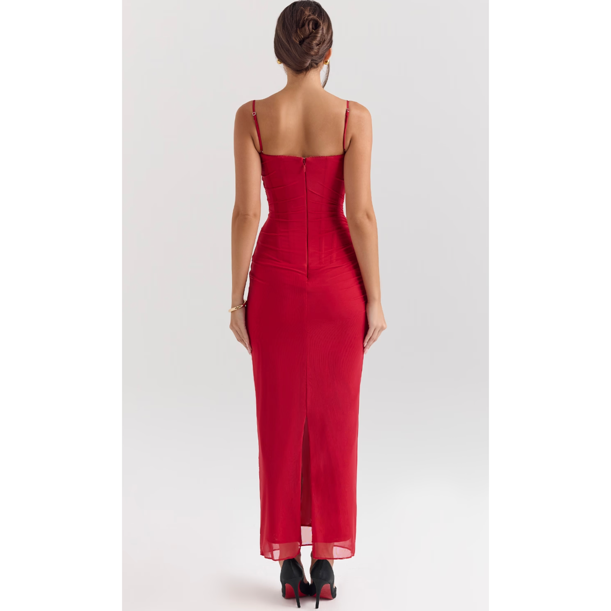 Holly Red Nalini Mesh Corset Maxi