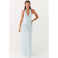 Ice Blue Heavy Hearted Satin Maxi