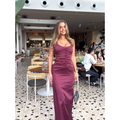 Plum Atlein Gown