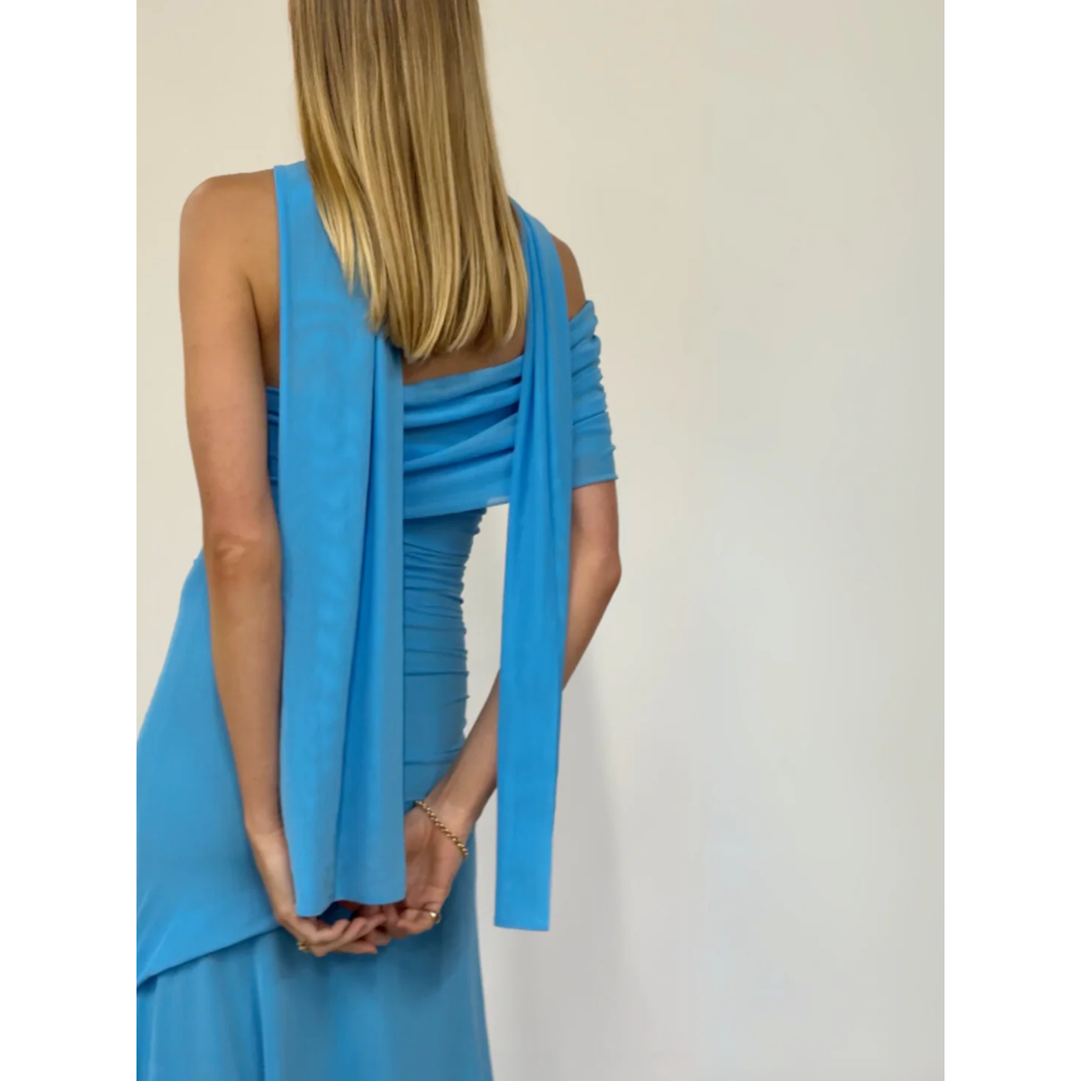 Bleu Fiesta Off Shoulder Maxi
