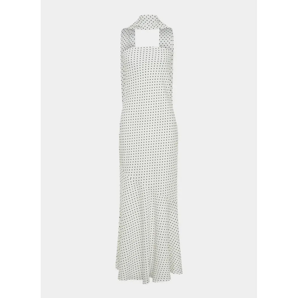 White Polka Dot Pagoda Maxi