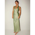 Sage Heavy Hearted Satin Maxi